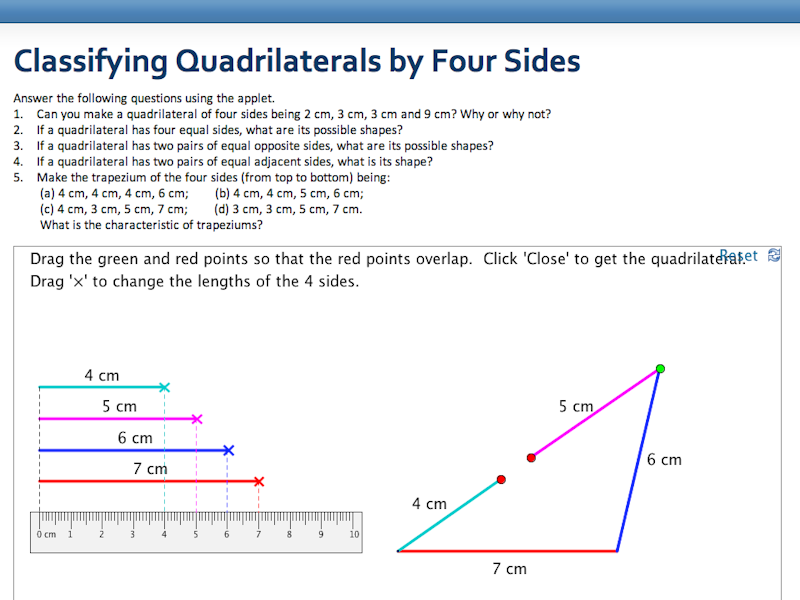 Classifying Quadrilaterals by Four Sides MathsLinks